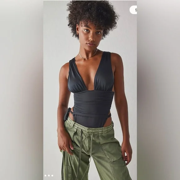 We are HAH x Free People Cut to The Chase Bodysuit/One Piece Suit in Brown Sugar - Picture 11 of 14